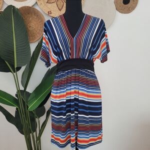 striped summer dress for women -M